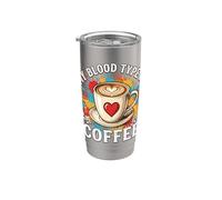 Il mio gruppo sanguigno è caffè divertente amanti del caffè Bicchiere termico in acciaio inox doppia parete
