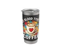 Il mio gruppo sanguigno è caffè divertente amanti del caffè Bicchiere termico in acciaio inox doppia parete