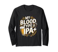 Il mio gruppo sanguigno è IPA Plus Beer Lover Fun Maglia a Manica