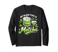 Il Mio Gruppo sanguigno è Matcha IV Bag Green Latte Drink Maglia a Manica