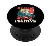 Il mio gruppo sanguigno è positivo alla scia - Escursionista Trekker PopSockets PopGrip Adesivo