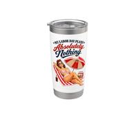 Il mio Labor Day pianifica assolutamente nulla Retro Beach Pin Up Bicchiere termico in acciaio inox doppia parete