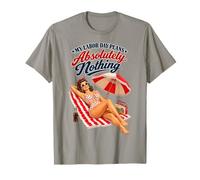Il Mio Labor Day pianifica Assolutamente Nulla Retro Beach Pin Up Maglietta