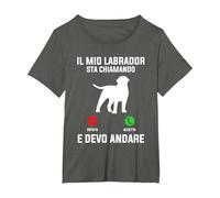 Il Mio Labrador Sta Chiamando E Devo Andare Maglietta, Donna Plus-Size, Asfalto, 6X