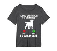 Il Mio Labrador Sta Chiamando E Devo Andare Maglietta, Donna Plus-Size, Grigio Scuro, 5X