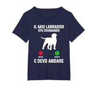 Il Mio Labrador Sta Chiamando E Devo Andare Maglietta, Donna Plus-Size, Navy, 5X