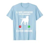 Il Mio Labrador Sta Chiamando E Devo Andare Maglietta, Uomo, Celeste, S