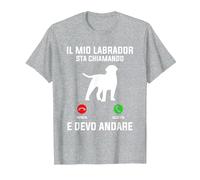 Il Mio Labrador Sta Chiamando E Devo Andare Maglietta, Uomo, Grigio Melange, 5XL