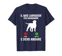 Il Mio Labrador Sta Chiamando E Devo Andare Maglietta, Uomo, Navy, S