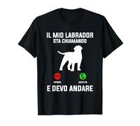 Il Mio Labrador Sta Chiamando E Devo Andare Maglietta, Uomo, Nero, 5XL