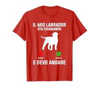 Il Mio Labrador Sta Chiamando E Devo Andare Maglietta, Uomo, Rosso, S