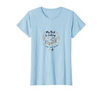 Il Mio Letto Chiama e Devo rispondere a Funny Sleep Lover Art Maglietta, Donna, Celeste, M