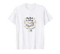 Il Mio Letto Chiama e Devo rispondere a Funny Sleep Lover Art Maglietta, Uomo, Bianco, L