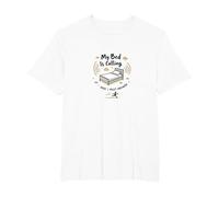 Il Mio Letto Chiama e Devo rispondere a Funny Sleep Lover Art Maglietta, Uomo Taglie Grandi, Bianco, 5X Tall