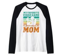 Il mio lettore video preferito mi chiama Mamma Festa della mamma Famiglia Maglia con Maniche Raglan