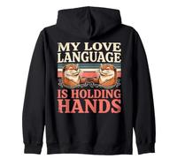Il Mio linguaggio d Amore Si Tiene per Mano Coppia lontra Felpa con Cappuccio