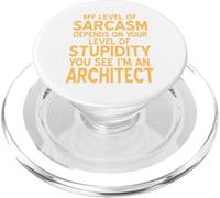 Il mio livello di sarcasmo dipende retrò divertente architetto presente PopSockets PopGrip per MagSafe