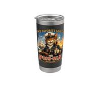 Il mio mare preferito è il Puss-mare Bicchiere termico in acciaio inox doppia parete