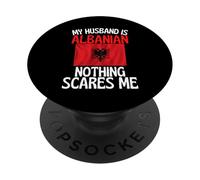 Il mio marito è albanese niente mi spaventa divertente marito PopSockets PopGrip Adesivo
