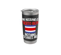 Il mio marito è portoricano niente mi spaventa divertente marito Bicchiere termico in acciaio inox doppia parete