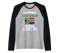 Il Mio Marito è sudafricano Nulla Mi spaventa Divertente Marito Maglia con Maniche Raglan