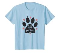 Il Mio Migliore Amico ha Quattro Zampe - Pet Love Paw Maglietta, Bambini, Celeste, 3 Anni