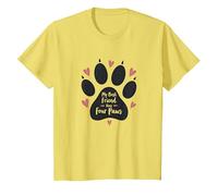 Il Mio Migliore Amico ha Quattro Zampe - Pet Love Paw Maglietta, Bambini, Limone, 4 Anni