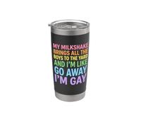 Il mio milkshake porta tutti i ragazzi per il cantiere... divertente lesbiche Bicchiere termico in acciaio inox doppia parete