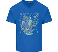 Il Mio Mondo È Sei Corde Chitarra Rock Musica T-Shirt In Cotone A V