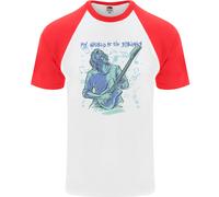 Il Mio Mondo È Sei Corde Chitarra Rock Musica Uomo T-Shirt S/S Baseball