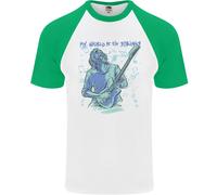 Il Mio Mondo È Sei Corde Chitarra Rock Musica Uomo T-Shirt S/S Baseball