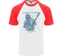 Il Mio Mondo È Sei Corde Chitarra Rock Musica Uomo T-Shirt S/S Baseball