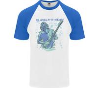 Il Mio Mondo È Sei Corde Chitarra Rock Musica Uomo T-Shirt S/S Baseball