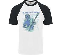Il Mio Mondo È Sei Corde Chitarra Rock Musica Uomo T-Shirt S/S Baseball