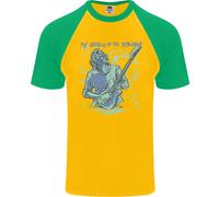 Il Mio Mondo È Sei Corde Chitarra Rock Musica Uomo T-Shirt S/S Baseball