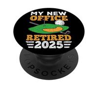 Il mio nuovo ufficio in pensione 2025 Umorismo sul golf PopSockets PopGrip Adesivo