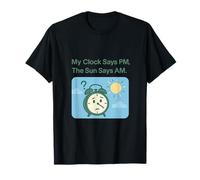 Il mio orologio dice PM Il sole dice AM arte minimalista Maglietta