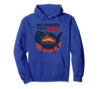 Il Mio Paese 'Tis of BBQ Felpa con Cappuccio, Unisex per Adulti, Blu Reale, XXL
