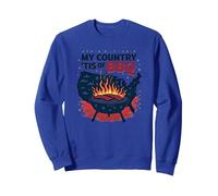 Il Mio Paese 'Tis of BBQ Felpa, Unisex per Adulti, Blu Reale, L