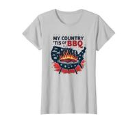 Il Mio Paese 'Tis of BBQ Maglietta, Donna, Argento, 3XL