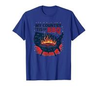 Il Mio Paese 'Tis of BBQ Maglietta, Uomo, Blu Reale, XXL