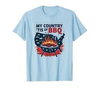Il Mio Paese 'Tis of BBQ Maglietta, Uomo, Celeste, S