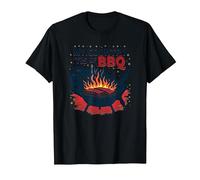 Il Mio Paese 'Tis of BBQ Maglietta, Uomo, Nero, S