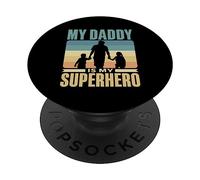 Il Mio Papà È Il Mio Supereroe Bambino Padre I Bambini PopSockets PopGrip Adesivo