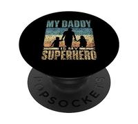 Il Mio Papà È Il Mio Supereroe I Bambini Padre Bambino PopSockets PopGrip Adesivo