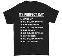 Il Mio Perfetto Giorno Immersioni Diver Immersione Uomo T-Shirt 100% Cotone