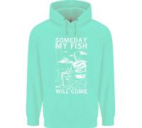 Il Mio Pesce Will Come Divertente Pesca Pescatore Bambini Felpa con Cappuccio