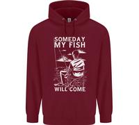 Il Mio Pesce Will Come Divertente Pesca Pescatore Bambini Felpa con Cappuccio