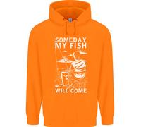Il Mio Pesce Will Come Divertente Pesca Pescatore Bambini Felpa con Cappuccio