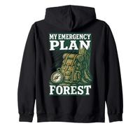 Il mio piano di emergenza Foresta Prepper Sopravvivenza Felpa con Cappuccio